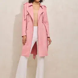 SHOWOFF Women Suede Windcheater Longline Tailored Jacket-picture-17