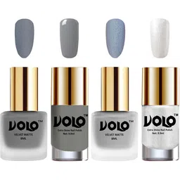 VOLO Set Of 4 Velvet Matte & Extra Shine Nail Polish-8 ml & 9.9 ml Each Shade 20-33-41-46 image 1