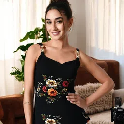 ZEUGEN Women Floral Print Sweetheart Neck Sleeveless Top-picture-35