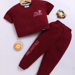 YK X Minute Mirth Girls Pink Panther Printed Pure Cotton T-shirt With Joggers-image-37