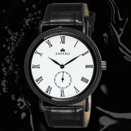EMPERO Men Printed Dial & Leather Straps Analogue Watch EAB302 Blk White Dial Blk Leather-picture-8