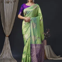 Anouk Woven Design Zari Banarasi Saree-picture-19