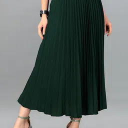 LookShine Women Abstract Solid A-Line Midi Skirt-picture-7