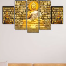 Myntra Elegant Homes Gold-Toned 5 Pieces Wood Religious Wall Painting-image-91