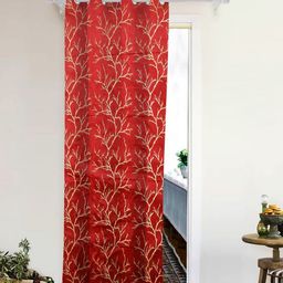 THE CONVERSION Maroon Room Darkening Long Door Curtain-image-43