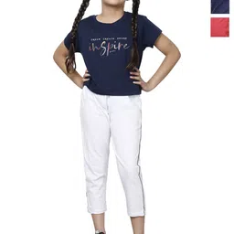 BAESD Girls Pack Of 3 Cotton Side Striped Capris-31