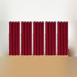 BELLA TRUE Maroon 5 Pieces Window Curtains-image-52