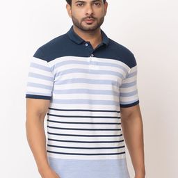 WILD COPS Men Striped Polo Collar T-shirt-image-68