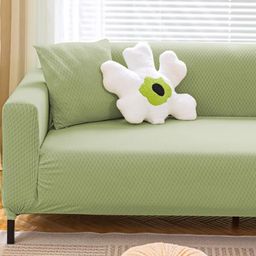 Lukzer Green Printed Polyester 1 Piece Sofa Cover With Arms-image-89