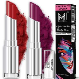 MI FASHION Set Of 2 Creamy Matte Bullet Lipstick - 3.5 g Each - Shade No - 10 - 12-18