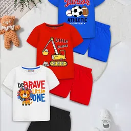 YK X Trampoline Boys Printed T-shirt with Shorts-image-15