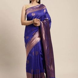 SHOP DROP Woven Design Zari Pure Silk Banarasi Saree-picture-13