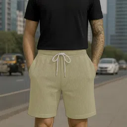 VOGAAN Men Self Design Slim Fit Outdoor Shorts-picture-15