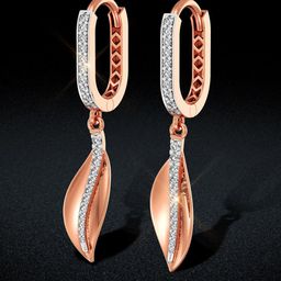 Joyalukkas 18 KT Women Lush Leaf Gold Hoop Earrings-image-30