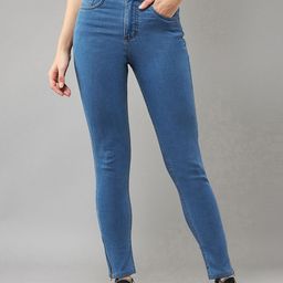 BAESD Women Skinny Fit High-Rise Light Fade Stretchable Jeans-image-68