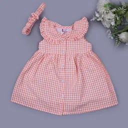V-Mart Girls Checked Printed Cotton Fit & Flare Midi Dress-image-5