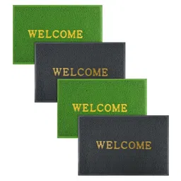 Kuber Industries Set Of Green & Grey 4 Anti-Skid Doormats-36