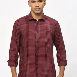 Basics Men Slim Fit Tartan Checks Opaque Checked Casual Shirt-image-82