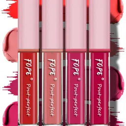 FOPE Set Of 4 Pout Perfect Smudge-Free Liquid Lipstick - 4 ml Each Shade - 04 07 09 11-7