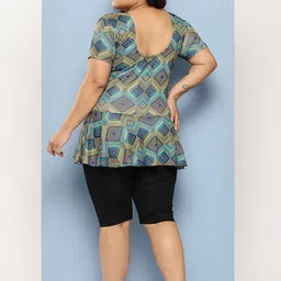 BAESD Plus Size Printed Swimwear & Attached Shorts With Goggle image 5