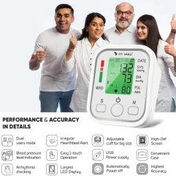 DR VAKU Digital Blood Pressure Machine Upper Arm Adjustable Cuff Kit with Most Accurate Measurement Talking Function Intelligence Technology Bp Monitor image 3