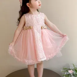 LULU & SKY Girls Embroidered Bow Applique Dress-image-60