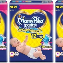All Night Medium Size Pant Style baby Diaper (Pack of 3) - M-image-68