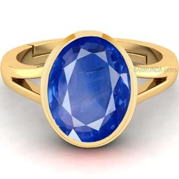 Barmunda gems Men Sapphire Blue Stone & Gold-Plated Brass Finger Ring-image-67