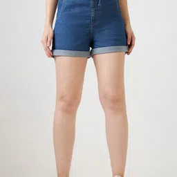Globus Women Slim Fit Denim Denim Shorts-picture-49