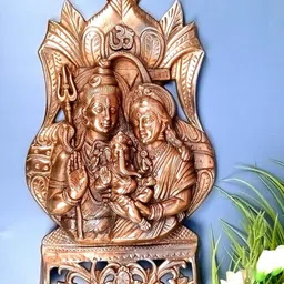 apka mart Brown Shiv Parivar Idol Wall Hanging-image-52