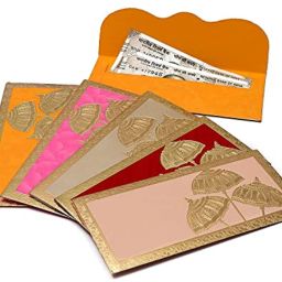 peeplvalue 20 Pcs Designer handmade Shagun Envelopes with Umbrella Design and Border Envelopes image 3