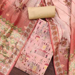 KIMISHA Ethnic Motifs Printed Beads and Stones Unstitched Dress Material-image-27