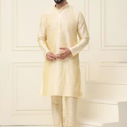 SOJANYA Men Regular Dupion Silk Kurta with Churidar-picture-5