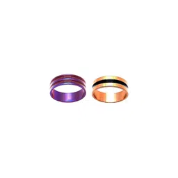 Dynamic Retail Global Set of 2 Rings for Men & Women, Purple-Gold Alloy Ring ()-25