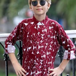 MashUp Boys Classic Opaque Printed Casual Shirt-image-73