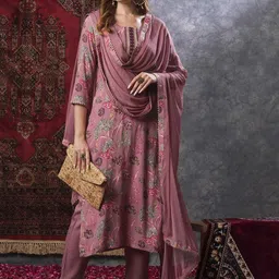 Anni Designer Women Floral Printed Regular Kurta with Trousers & With Dupatta-image-40