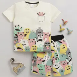 LITTLE NINJA Boys Printed T-shirt with Shorts-23