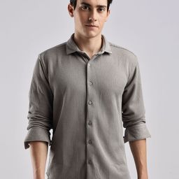 THE BEETEL HOUSE Men Textured Spread Collar Casual Shirt-image-88