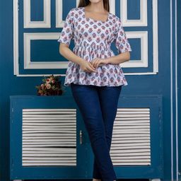 MERAAKI FASHION Floral Print Cotton Top-image-79