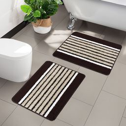 Kuber Industries Brown & Black Anti-Skid Door Mats-91