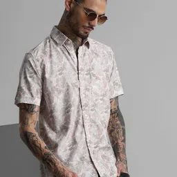 Klub Fox Men Slim Fit Spread Collar Floral Printed Cotton Casual Shirt-picture-29