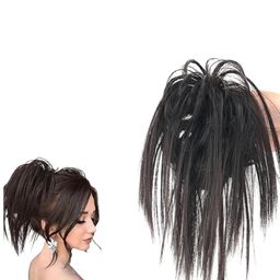 CRIBE Clip In Straight Ponytail Hair Extension - Brown - 8 Inch-28