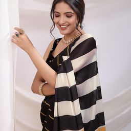 Mitera Striped Satin Ready to Wear Saree-picture-16