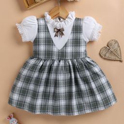 LACKii DOLL Girls Checked Fit & Flare Dress-picture-0