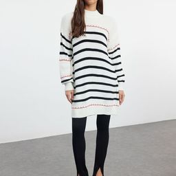 Trendyol Women Striped Longline Pullover-image-85