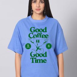 Besick Graphic Printed Round Neck Drop Shoulder Sleeves Cotton Oversized T-shirt-picture-32
