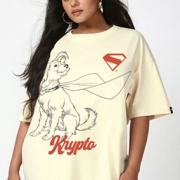 Bewakoof Plus Graphic Printed Drop-Shoulder Sleeves Pure Cotton Oversized T-shirt-image-44