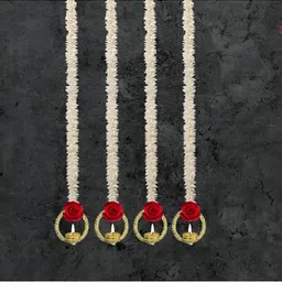 Nutts 6-Pcs Red & White Handmade Papergajra Garlands Festive Dcor-picture-22