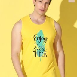 WOOSTRO Pack Of 2 Printed Combed Cotton Gym Vests VWS26(ENJOY YELLOW)(ENJOY RUST)-image-60