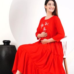 Solid Rayon Blend Stitched Anarkali Gown-image-88